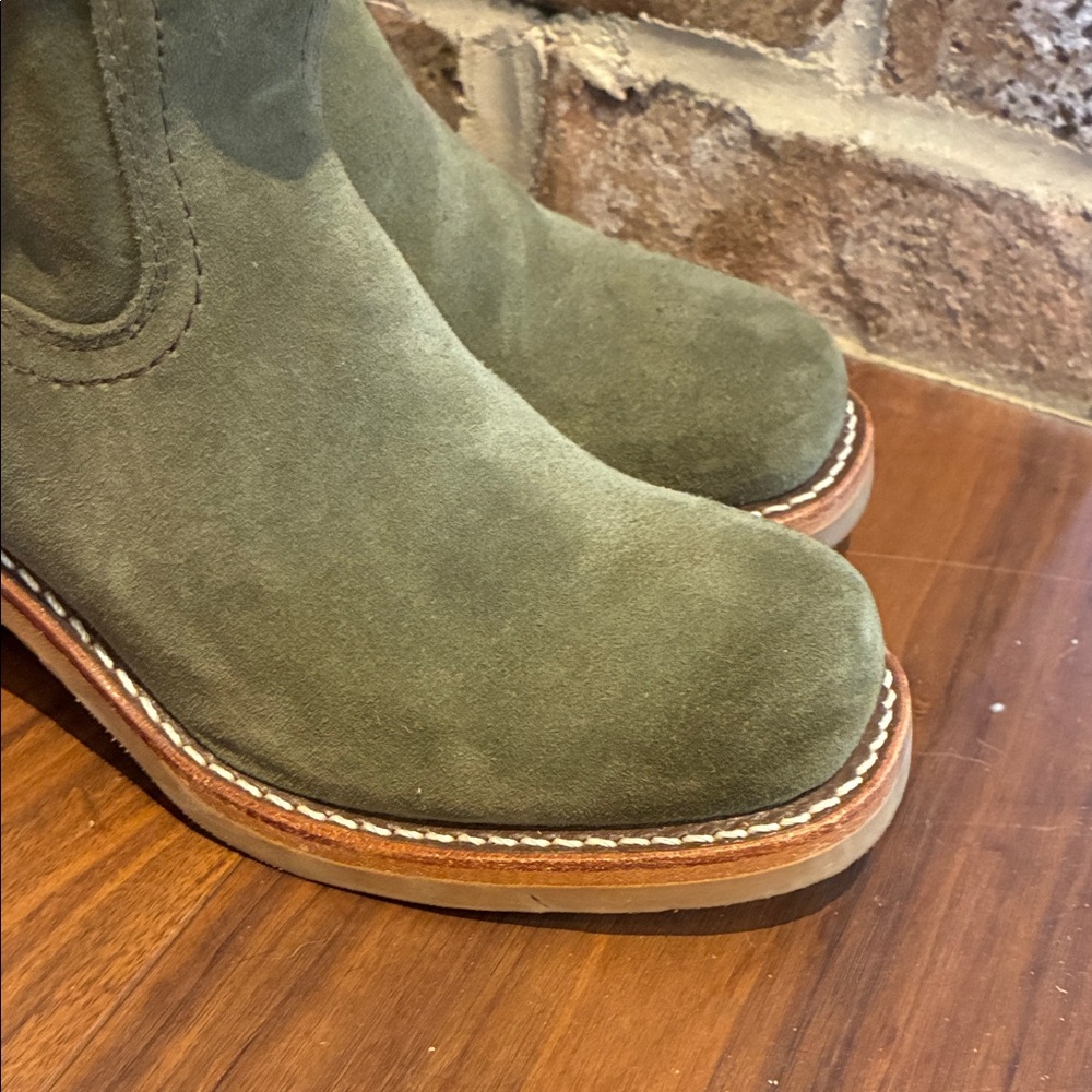 Genuine Frye Campus Riding Boot - Olive Suede Riding Boots - Picture 4 of 9